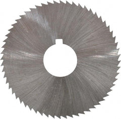 Made in USA - 2-1/4" Diam x 0.016" Blade Thickness x 5/8" Arbor Hole Diam, 60 Tooth Slitting and Slotting Saw - Arbor Connection, Right Hand, Uncoated, High Speed Steel, Concave Ground, Contains Keyway - Eagle Tool & Supply