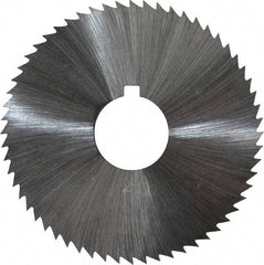 Made in USA - 2-1/4" Diam x 0.023" Blade Thickness x 5/8" Arbor Hole Diam, 60 Tooth Slitting and Slotting Saw - Arbor Connection, Right Hand, Uncoated, High Speed Steel, Concave Ground, Contains Keyway - Eagle Tool & Supply