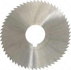 Made in USA - 2-1/4" Diam x 0.036" Blade Thickness x 5/8" Arbor Hole Diam, 60 Tooth Slitting and Slotting Saw - Arbor Connection, Right Hand, Uncoated, High Speed Steel, Concave Ground, Contains Keyway - Eagle Tool & Supply