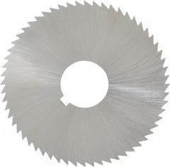 Made in USA - 2-1/4" Diam x 0.051" Blade Thickness x 5/8" Arbor Hole Diam, 60 Tooth Slitting and Slotting Saw - Arbor Connection, Right Hand, Uncoated, High Speed Steel, Concave Ground, Contains Keyway - Eagle Tool & Supply