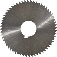 Made in USA - 2-1/4" Diam x 0.064" Blade Thickness x 5/8" Arbor Hole Diam, 60 Tooth Slitting and Slotting Saw - Arbor Connection, Right Hand, Uncoated, High Speed Steel, Concave Ground, Contains Keyway - Eagle Tool & Supply