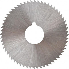 Made in USA - 2-1/4" Diam x 0.081" Blade Thickness x 5/8" Arbor Hole Diam, 60 Tooth Slitting and Slotting Saw - Arbor Connection, Right Hand, Uncoated, High Speed Steel, Concave Ground, Contains Keyway - Eagle Tool & Supply