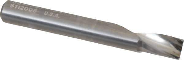 Onsrud - 1/4" Cutting Diam x 3/8" Length of Cut, 1 Flute, Upcut Spiral Router Bit - Uncoated, Right Hand Cut, Solid Carbide, 2" OAL x 1/4" Shank Diam, Single Edge, 21° Helix Angle - Eagle Tool & Supply