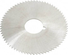 Made in USA - 2-3/4" Diam x 0.025" Blade Thickness x 3/4" Arbor Hole Diam, 72 Tooth Slitting and Slotting Saw - Arbor Connection, Right Hand, Uncoated, High Speed Steel, Concave Ground, Contains Keyway - Eagle Tool & Supply