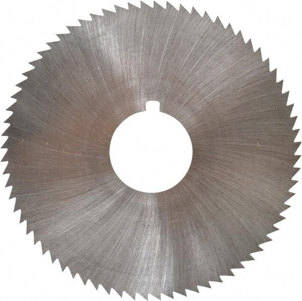 Made in USA - 2-3/4" Diam x 0.028" Blade Thickness x 3/4" Arbor Hole Diam, 72 Tooth Slitting and Slotting Saw - Arbor Connection, Right Hand, Uncoated, High Speed Steel, Concave Ground, Contains Keyway - Eagle Tool & Supply