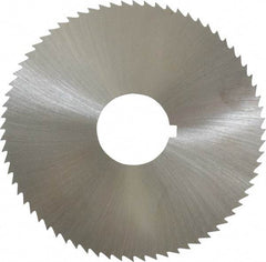 Made in USA - 2-3/4" Diam x 0.036" Blade Thickness x 3/4" Arbor Hole Diam, 72 Tooth Slitting and Slotting Saw - Arbor Connection, Right Hand, Uncoated, High Speed Steel, Concave Ground, Contains Keyway - Eagle Tool & Supply