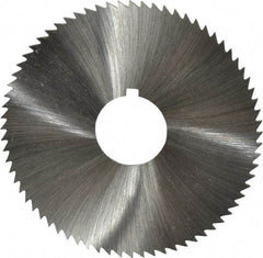 Made in USA - 2-3/4" Diam x 0.04" Blade Thickness x 3/4" Arbor Hole Diam, 72 Tooth Slitting and Slotting Saw - Arbor Connection, Right Hand, Uncoated, High Speed Steel, Concave Ground, Contains Keyway - Eagle Tool & Supply