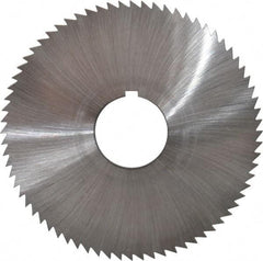 Made in USA - 2-3/4" Diam x 0.051" Blade Thickness x 3/4" Arbor Hole Diam, 72 Tooth Slitting and Slotting Saw - Arbor Connection, Right Hand, Uncoated, High Speed Steel, Concave Ground, Contains Keyway - Eagle Tool & Supply