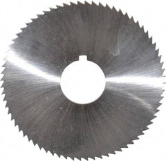 Made in USA - 2-3/4" Diam x 0.057" Blade Thickness x 3/4" Arbor Hole Diam, 72 Tooth Slitting and Slotting Saw - Arbor Connection, Right Hand, Uncoated, High Speed Steel, Concave Ground, Contains Keyway - Eagle Tool & Supply