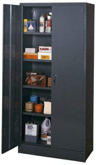 Edsal - 4 Shelf Combination Storage Cabinet - Steel, 36" Wide x 18" Deep x 78" High, Med Grey - Eagle Tool & Supply