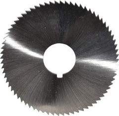 Made in USA - 2-3/4" Diam x 0.081" Blade Thickness x 3/4" Arbor Hole Diam, 72 Tooth Slitting and Slotting Saw - Arbor Connection, Right Hand, Uncoated, High Speed Steel, Concave Ground, Contains Keyway - Eagle Tool & Supply