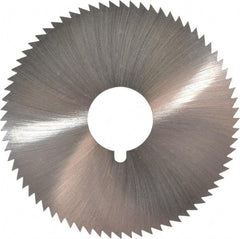 Made in USA - 2-3/4" Diam x 0.091" Blade Thickness x 3/4" Arbor Hole Diam, 72 Tooth Slitting and Slotting Saw - Arbor Connection, Right Hand, Uncoated, High Speed Steel, Concave Ground, Contains Keyway - Eagle Tool & Supply