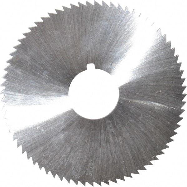 Made in USA - 2-3/4" Diam x 0.114" Blade Thickness x 3/4" Arbor Hole Diam, 72 Tooth Slitting and Slotting Saw - Arbor Connection, Right Hand, Uncoated, High Speed Steel, Concave Ground, Contains Keyway - Eagle Tool & Supply