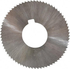 Made in USA - 2-3/4" Diam x 0.012" Blade Thickness x 1" Arbor Hole Diam, 72 Tooth Slitting and Slotting Saw - Arbor Connection, Right Hand, Uncoated, High Speed Steel, Concave Ground, Contains Keyway - Eagle Tool & Supply