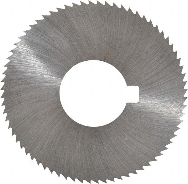 Made in USA - 2-3/4" Diam x 0.016" Blade Thickness x 1" Arbor Hole Diam, 72 Tooth Slitting and Slotting Saw - Arbor Connection, Right Hand, Uncoated, High Speed Steel, Concave Ground, Contains Keyway - Eagle Tool & Supply