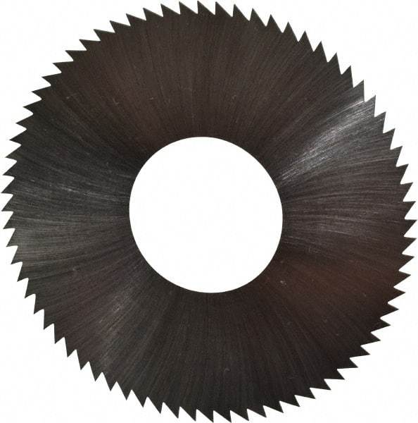 Made in USA - 2-3/4" Diam x 0.018" Blade Thickness x 1" Arbor Hole Diam, 72 Tooth Slitting and Slotting Saw - Arbor Connection, Right Hand, Uncoated, High Speed Steel, Concave Ground, Contains Keyway - Eagle Tool & Supply