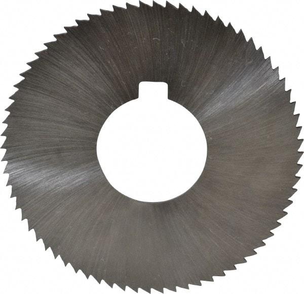 Made in USA - 2-3/4" Diam x 0.051" Blade Thickness x 1" Arbor Hole Diam, 72 Tooth Slitting and Slotting Saw - Arbor Connection, Right Hand, Uncoated, High Speed Steel, Concave Ground, Contains Keyway - Eagle Tool & Supply