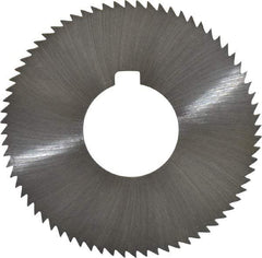 Made in USA - 2-3/4" Diam x 0.057" Blade Thickness x 1" Arbor Hole Diam, 72 Tooth Slitting and Slotting Saw - Arbor Connection, Right Hand, Uncoated, High Speed Steel, Concave Ground, Contains Keyway - Eagle Tool & Supply