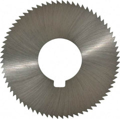 Made in USA - 2-3/4" Diam x 0.091" Blade Thickness x 1" Arbor Hole Diam, 72 Tooth Slitting and Slotting Saw - Arbor Connection, Right Hand, Uncoated, High Speed Steel, Concave Ground, Contains Keyway - Eagle Tool & Supply