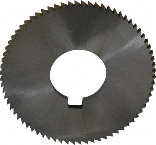 Made in USA - 2-3/4" Diam x 0.144" Blade Thickness x 1" Arbor Hole Diam, 72 Tooth Slitting and Slotting Saw - Arbor Connection, Right Hand, Uncoated, High Speed Steel, Concave Ground, Contains Keyway - Eagle Tool & Supply