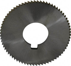 Made in USA - 2-3/4" Diam x 0.144" Blade Thickness x 1" Arbor Hole Diam, 72 Tooth Slitting and Slotting Saw - Arbor Connection, Right Hand, Uncoated, High Speed Steel, Concave Ground, Contains Keyway - Eagle Tool & Supply