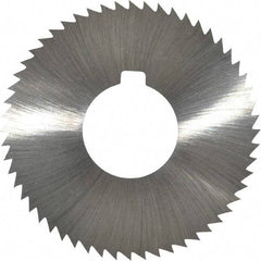 Made in USA - 2-3/4" Diam x 0.032" Blade Thickness x 1" Arbor Hole Diam, 56 Tooth Slitting and Slotting Saw - Arbor Connection, Right Hand, Uncoated, High Speed Steel, Concave Ground, Contains Keyway - Eagle Tool & Supply