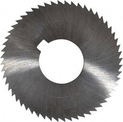 Made in USA - 2-3/4" Diam x 0.036" Blade Thickness x 1" Arbor Hole Diam, 56 Tooth Slitting and Slotting Saw - Arbor Connection, Right Hand, Uncoated, High Speed Steel, Concave Ground, Contains Keyway - Eagle Tool & Supply