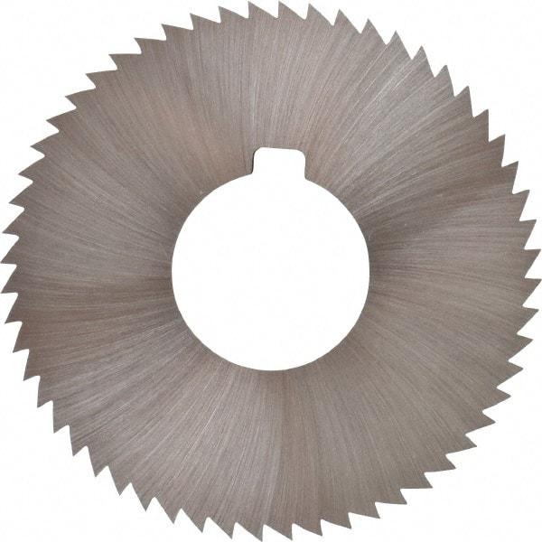 Made in USA - 2-3/4" Diam x 0.064" Blade Thickness x 1" Arbor Hole Diam, 56 Tooth Slitting and Slotting Saw - Arbor Connection, Right Hand, Uncoated, High Speed Steel, Concave Ground, Contains Keyway - Eagle Tool & Supply