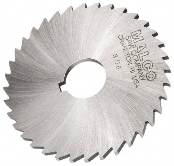 Made in USA - 6" Diam x 3/16" Blade Thickness x 1" Arbor Hole Diam, 42 Tooth Slitting and Slotting Saw - Arbor Connection, Right Hand, Uncoated, High Speed Steel, Concave Ground, Contains Keyway - Eagle Tool & Supply