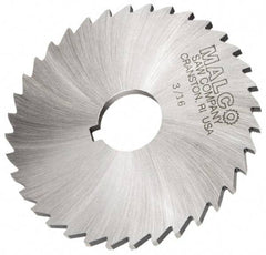 Made in USA - 6" Diam x 1/8" Blade Thickness x 1-1/4" Arbor Hole Diam, 44 Tooth Slitting and Slotting Saw - Arbor Connection, Right Hand, Uncoated, High Speed Steel, Concave Ground, Contains Keyway - Eagle Tool & Supply