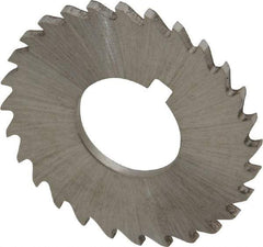 Made in USA - 1-1/4" Diam x 1/16" Blade Thickness x 1/2" Arbor Hole Diam, 28 Tooth Slitting and Slotting Saw - Arbor Connection, Right Hand, Uncoated, High Speed Steel, Concave Ground, Contains Keyway - Eagle Tool & Supply