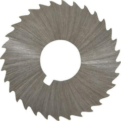 Made in USA - 1-1/2" Diam x 1/32" Blade Thickness x 1/2" Arbor Hole Diam, 32 Tooth Slitting and Slotting Saw - Arbor Connection, Right Hand, Uncoated, High Speed Steel, Concave Ground, Contains Keyway - Eagle Tool & Supply