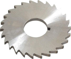 Made in USA - 1-1/2" Diam x 3/32" Blade Thickness x 1/2" Arbor Hole Diam, 26 Tooth Slitting and Slotting Saw - Arbor Connection, Right Hand, Uncoated, High Speed Steel, Concave Ground, Contains Keyway - Eagle Tool & Supply