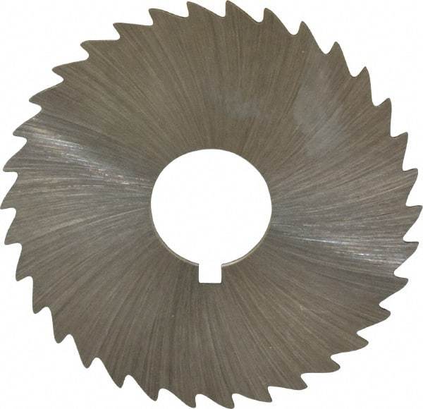 Made in USA - 1-3/4" Diam x 1/32" Blade Thickness x 1/2" Arbor Hole Diam, 34 Tooth Slitting and Slotting Saw - Arbor Connection, Right Hand, Uncoated, High Speed Steel, Concave Ground, Contains Keyway - Eagle Tool & Supply