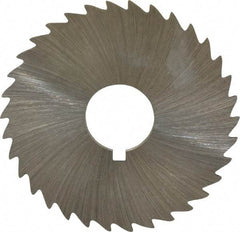 Made in USA - 1-3/4" Diam x 1/32" Blade Thickness x 1/2" Arbor Hole Diam, 34 Tooth Slitting and Slotting Saw - Arbor Connection, Right Hand, Uncoated, High Speed Steel, Concave Ground, Contains Keyway - Eagle Tool & Supply