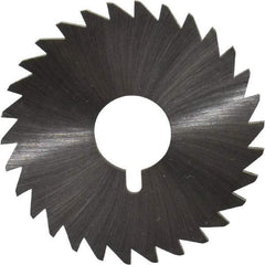 Made in USA - 1-3/4" Diam x 3/32" Blade Thickness x 1/2" Arbor Hole Diam, 30 Tooth Slitting and Slotting Saw - Arbor Connection, Right Hand, Uncoated, High Speed Steel, Concave Ground, Contains Keyway - Eagle Tool & Supply