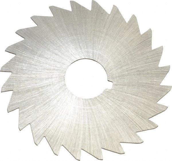 Made in USA - 2" Diam x 1/32" Blade Thickness x 1/2" Arbor Hole Diam, 24 Tooth Slitting and Slotting Saw - Arbor Connection, Right Hand, Uncoated, High Speed Steel, Concave Ground, Contains Keyway - Eagle Tool & Supply