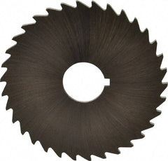 Made in USA - 2" Diam x 1/16" Blade Thickness x 1/2" Arbor Hole Diam, 34 Tooth Slitting and Slotting Saw - Arbor Connection, Right Hand, Uncoated, High Speed Steel, Concave Ground, Contains Keyway - Eagle Tool & Supply