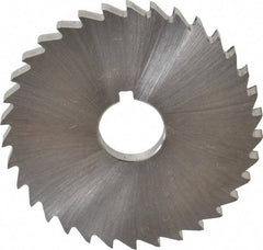 Made in USA - 2" Diam x 5/32" Blade Thickness x 1/2" Arbor Hole Diam, 34 Tooth Slitting and Slotting Saw - Arbor Connection, Right Hand, Uncoated, High Speed Steel, Concave Ground, Contains Keyway - Eagle Tool & Supply