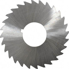 Made in USA - 2-1/2" Diam x 1/16" Blade Thickness x 7/8" Arbor Hole Diam, 28 Tooth Slitting and Slotting Saw - Arbor Connection, Right Hand, Uncoated, High Speed Steel, Concave Ground, Contains Keyway - Eagle Tool & Supply