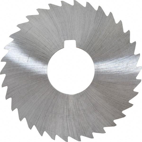 Made in USA - 3" Diam x 1/32" Blade Thickness x 1" Arbor Hole Diam, 34 Tooth Slitting and Slotting Saw - Arbor Connection, Right Hand, Uncoated, High Speed Steel, Concave Ground, Contains Keyway - Eagle Tool & Supply