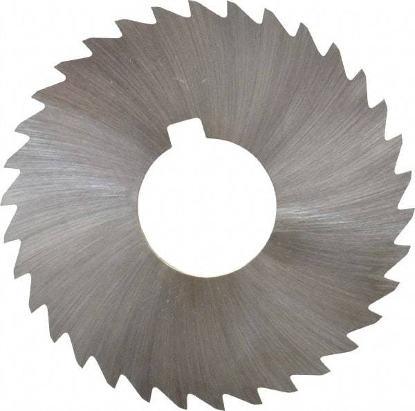 Made in USA - 3" Diam x 3/64" Blade Thickness x 1" Arbor Hole Diam, 34 Tooth Slitting and Slotting Saw - Arbor Connection, Right Hand, Uncoated, High Speed Steel, Concave Ground, Contains Keyway - Eagle Tool & Supply