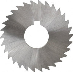 Made in USA - 3" Diam x 3/32" Blade Thickness x 1" Arbor Hole Diam, 30 Tooth Slitting and Slotting Saw - Arbor Connection, Right Hand, Uncoated, High Speed Steel, Concave Ground, Contains Keyway - Eagle Tool & Supply