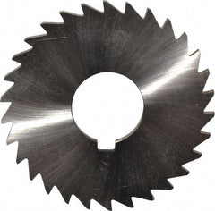 Made in USA - 3" Diam x 1/8" Blade Thickness x 1" Arbor Hole Diam, 30 Tooth Slitting and Slotting Saw - Arbor Connection, Right Hand, Uncoated, High Speed Steel, Concave Ground, Contains Keyway - Eagle Tool & Supply