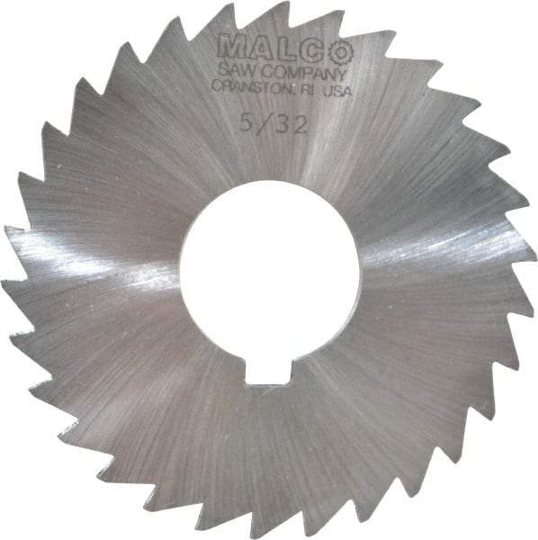 Made in USA - 3" Diam x 5/32" Blade Thickness x 1" Arbor Hole Diam, 30 Tooth Slitting and Slotting Saw - Arbor Connection, Right Hand, Uncoated, High Speed Steel, Concave Ground, Contains Keyway - Eagle Tool & Supply