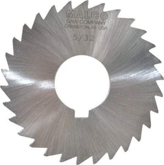 Made in USA - 3" Diam x 5/32" Blade Thickness x 1" Arbor Hole Diam, 30 Tooth Slitting and Slotting Saw - Arbor Connection, Right Hand, Uncoated, High Speed Steel, Concave Ground, Contains Keyway - Eagle Tool & Supply