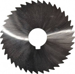 Made in USA - 4" Diam x 3/64" Blade Thickness x 1" Arbor Hole Diam, 40 Tooth Slitting and Slotting Saw - Arbor Connection, Right Hand, Uncoated, High Speed Steel, Concave Ground, Contains Keyway - Eagle Tool & Supply