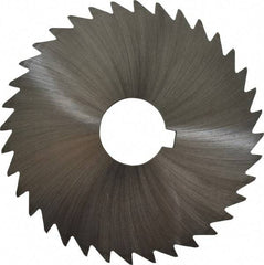 Made in USA - 4" Diam x 3/32" Blade Thickness x 1" Arbor Hole Diam, 36 Tooth Slitting and Slotting Saw - Arbor Connection, Right Hand, Uncoated, High Speed Steel, Concave Ground, Contains Keyway - Eagle Tool & Supply