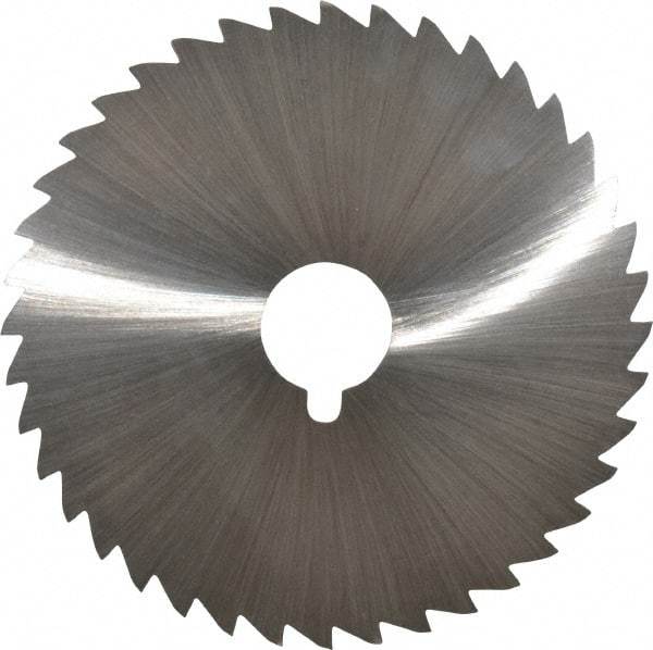 Made in USA - 5" Diam x 1/16" Blade Thickness x 1" Arbor Hole Diam, 40 Tooth Slitting and Slotting Saw - Arbor Connection, Right Hand, Uncoated, High Speed Steel, Concave Ground, Contains Keyway - Eagle Tool & Supply