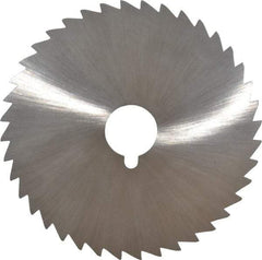 Made in USA - 5" Diam x 3/32" Blade Thickness x 1" Arbor Hole Diam, 40 Tooth Slitting and Slotting Saw - Arbor Connection, Right Hand, Uncoated, High Speed Steel, Concave Ground, Contains Keyway - Eagle Tool & Supply